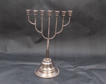 Antique Silver Menorah Candlestick – Judaica Imperial Russia Home Decor