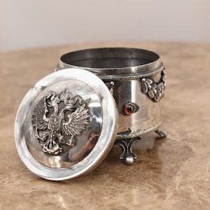 Silver Imperial Russia Casket - Silver Box 84 - Two Eagles Silver Russia - Tsar Silver Russia - Unique Item - Collector Item