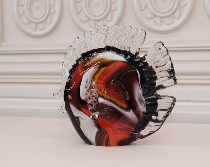 Colorful Fish - Venetian Glass Murano Style - Handcrafted Murano - Statue Fish - Unique Figurine Home Decor - Good Gift for Wedding