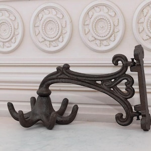 Vintage Brown Patina Swivel Wall Hanger: Coat & Jacket Hook