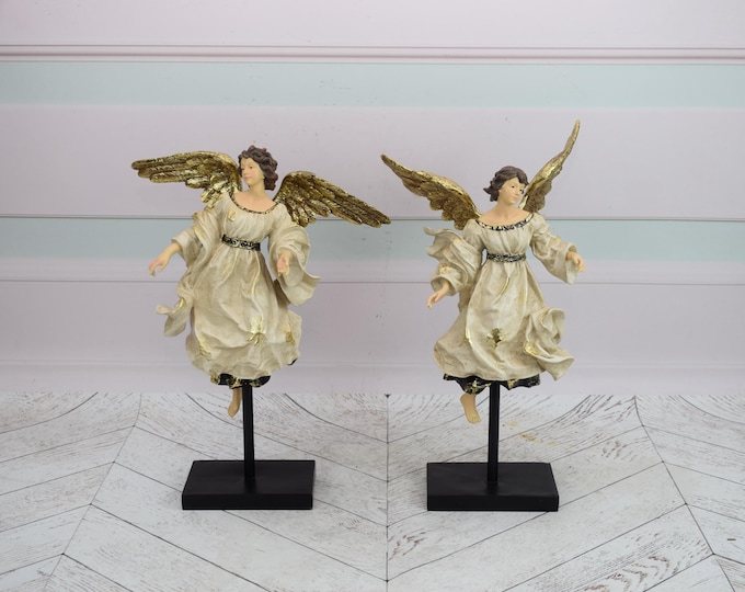 Two Standing Cherub Angel Statues – Elegant Decoration for Church, Home Garden - Perfect Spiritual - Vintage-Inspired Gift