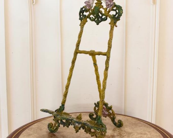 Art Nouveau Cast Iron Easel – Elegant Vintage Display Stand