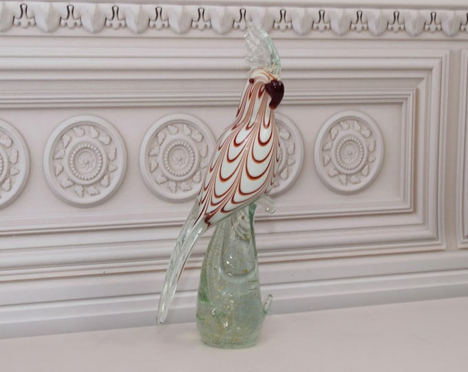 Large Statue Parrot Murano Glass - Colorful Figurine Murano Style - Heavy and Massive - Italian Luxury Glass - Home Decor