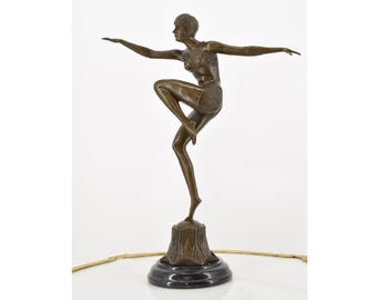 ドガ風ブロンズバレリーナ像 - エレガントなアート装飾（40 cm