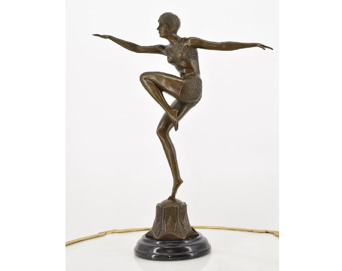 Con Brio Dancer Bronze Sculpture – Cabaret Dancing Woman Figurine – Elegant Dance Art – Exclusive Gift Idea for Art Lovers and Collectors