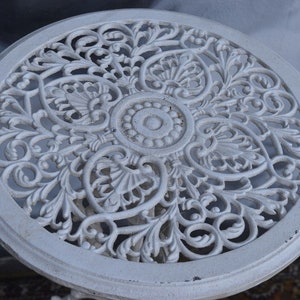 Cast Iron Flower Table - Coffee Table - White Flowerbed Table - Home and Garden Decor - Vintage Garden Decoration - Gift for Birthday