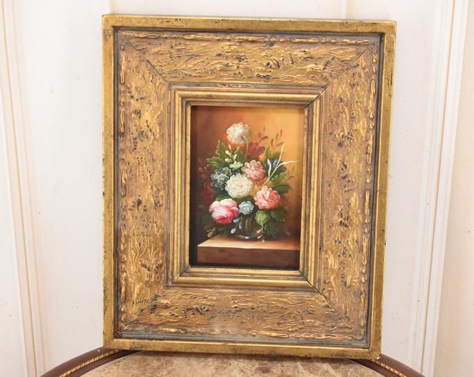 Amazing Vintage Floral Oil Painting – European Still Life Art