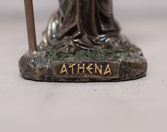 ブロンズ製アテナ像：知恵、盾、槍のギリシャの女神 - Etsy 日本