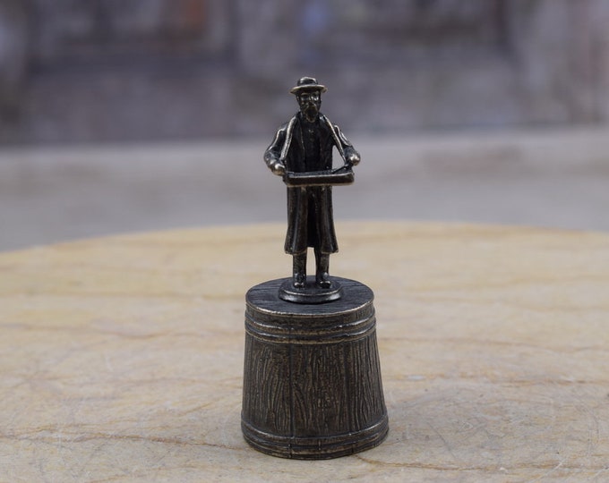 Unique Sterling Silver - Figurine Playing Jew - Silver Glass - Silver Chalice - Tsar Silver 84 - Vintage Silver - Gift Idea