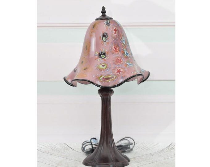 Rainbow Murano Glass Lamp - Desk Lamp - Murano Style Lamp - Office Gift - Night Stand Lamp - Vintage Lamp - Home Decor