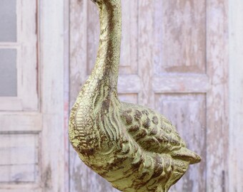 Goose Figurine - Garden and Home Decor - Cast Iron Sculpture