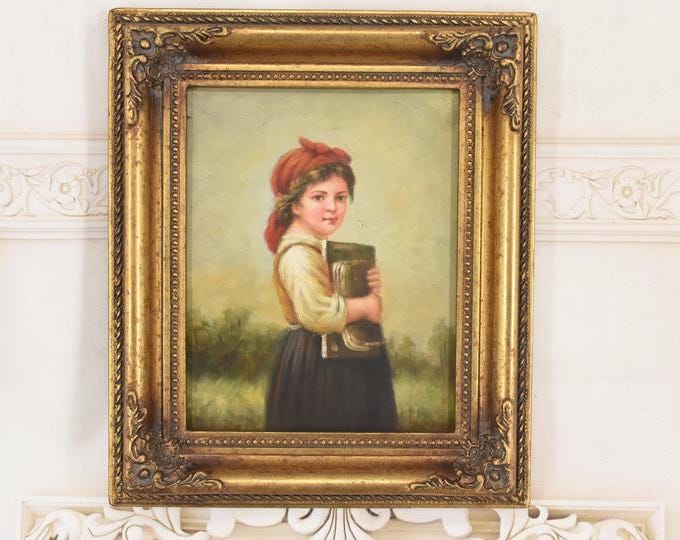 Girl with Book Sculpture – Vintage Figurative Statue – Classic Decorative Figure – Elegant Home Decor