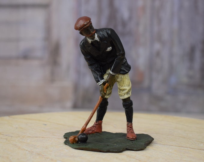 Playing Golfer Men - Golf Trophy Figurine - Bronze Sculpture - Unique Figure - Home and Office Decor - Gift Idea