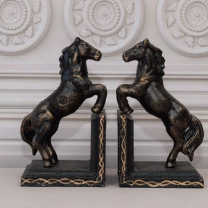 Pair Horses Bookends Paperweight - Cast Iron Sculptures Horse - Horse Lovers -  Gift Idea - Home Decor - Book Support