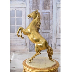Large Wild Horse Gilded Bronze Sculpture  - Nice Horse Handmade Sculpture - Horse Art - Home and Garden Figurine - Vintage Gift
