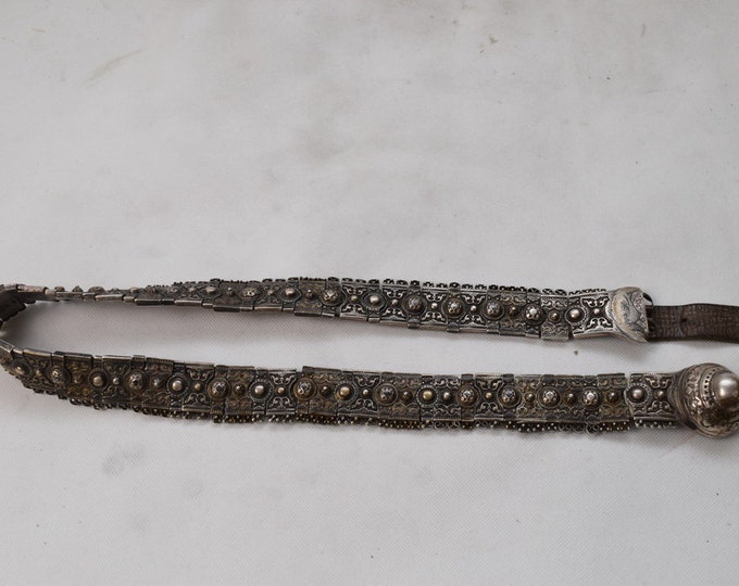 Silver Belt Tsar Imperial Russia 84 - Antique Silver Belt - Bridal Belt Old Russian Hand Made - Single Edition - Caucasian Model