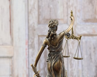 Lady Justice Sculpture Figurine Art Work Statue Gift for