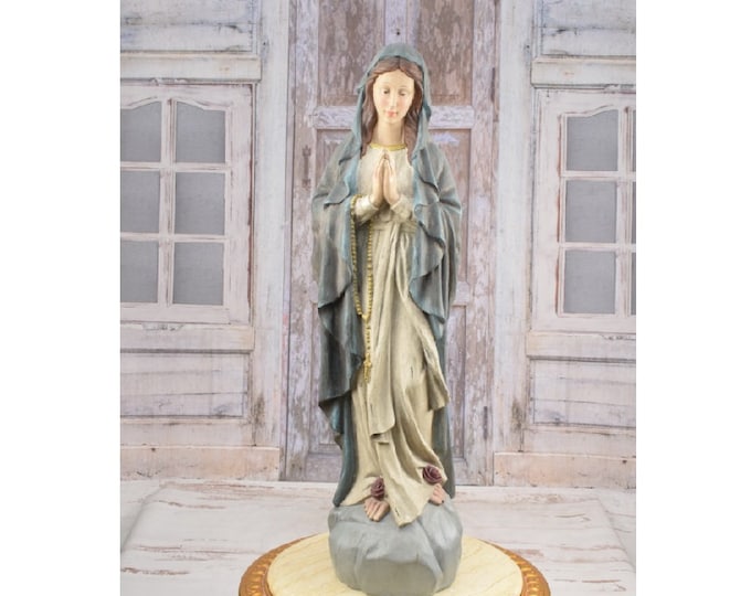 Large Our Lady of Lourdes Sculpture - Mother of Jesus Statue -  Church Figure  - Home Decor - Madonna of Lourdes - Chapel Decor