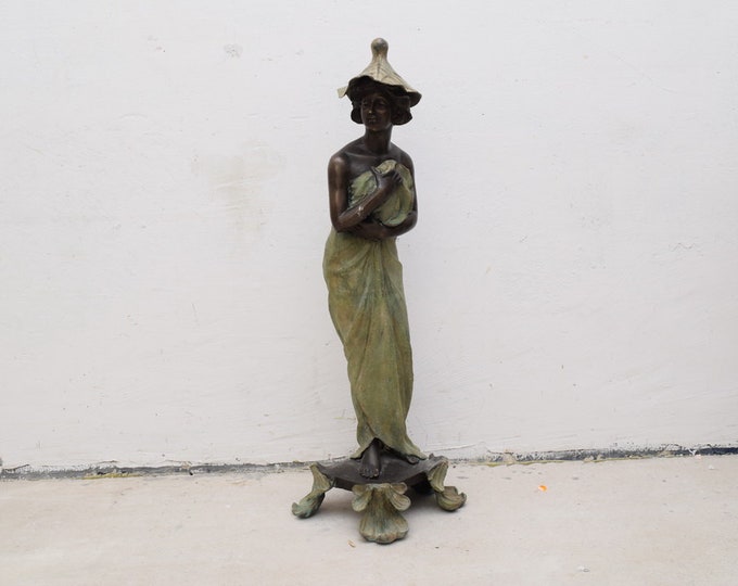 Realistic Japanese Woman Bronze Sculpture Figure Sculpture Figurine  Gift Idea -