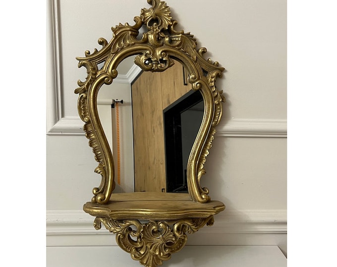 Amazing Mirror with Console - Goldene Crystal Mirror - Mirror Gold Design - Art Deco Style - Elegant Gift Idea - Home Garden Decor Art Work
