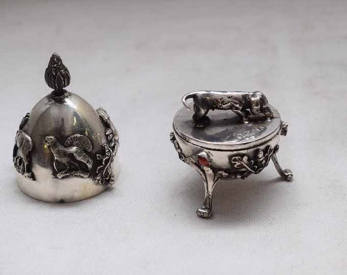 Hunter silver egg - silver dog dachshund -  egg figurine gift for hunter - hunter exclusive gift