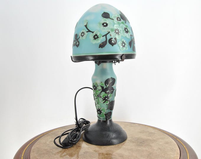 Limited Lamp - Emile Gallé Style Desk Lamp – Art Nouveau Glass Table Lamp, Vintage Office Decor, Elegant Art Glass Lighting - Gift Idea