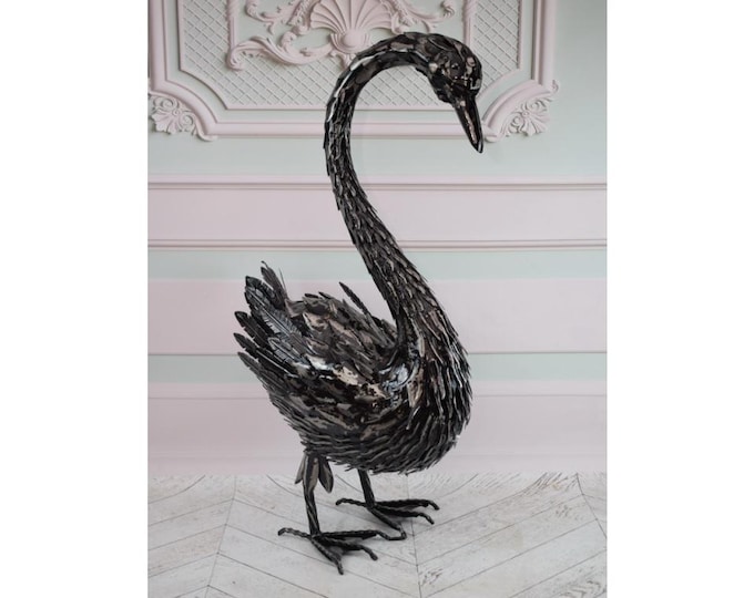 Iron Goose Statue - Goose Figurine Sculpture - Home and Garden Decor - Richly Decorated - Art Work Figurine - Unique Gift Idea