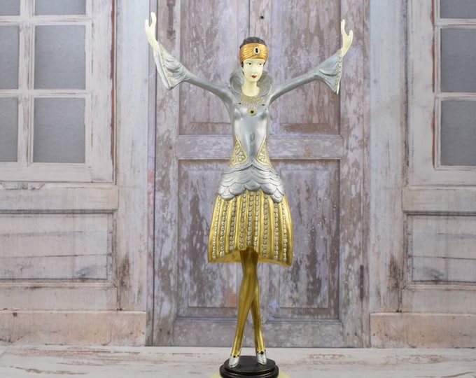 Bronze Statue Art Deco Style - Revue Dancer Bohemian Actress Figurine Bronze - Sculpture Exclusive Gift Idea - Home Decor - Gift Idea