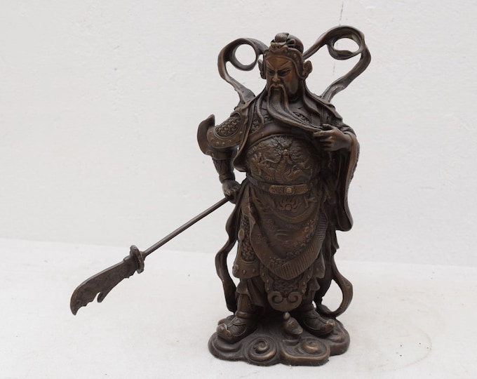 LARGE Realistic General Guan Yu - Chnese God of Wasd - Bronze Sculpture - Amazing Figurine Bronze - Luxury Gift -