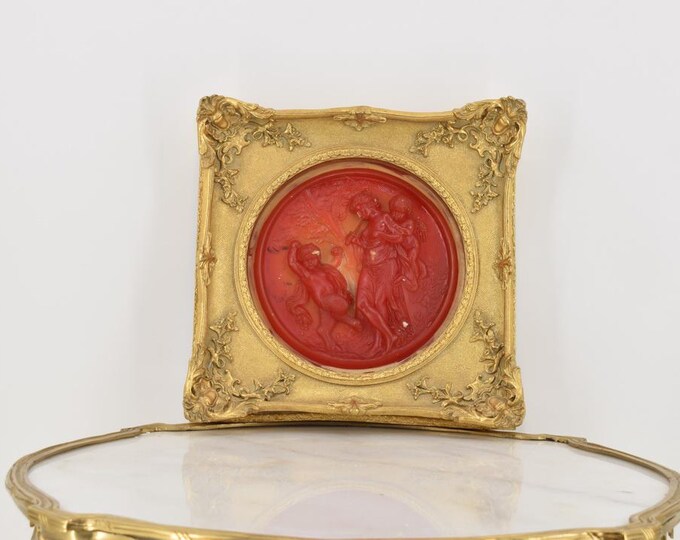 Vintage Painting Alabaster with Gold Frame - Amazing Gift Idea - Wall Decor - Wall Art - Home Decor - Unique Gift