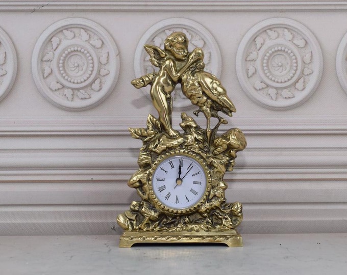 Luxury Brass Table Clock - Table Clock - Fireplace Clock - Baroque Style Clock - Exclusive Gift Idea - Home and Office Decor - Gift Idea