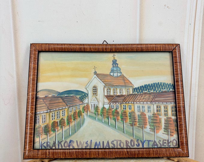 Antique Art - Nikifor Krynicki Painting: Old Krynica Zdroj, Polish Urban Art