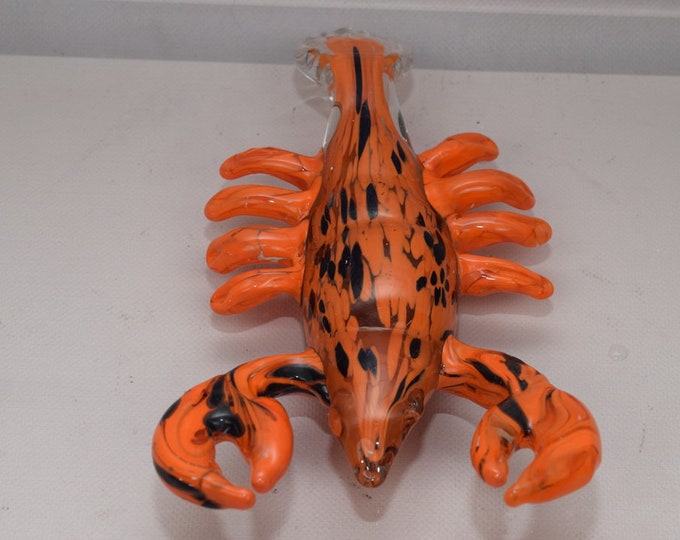Unique Statue Animal Cancer Murano Glass - Orange Figurine Murano Style - Heavy and Massive - Italian Luxury Glass - Home Decor