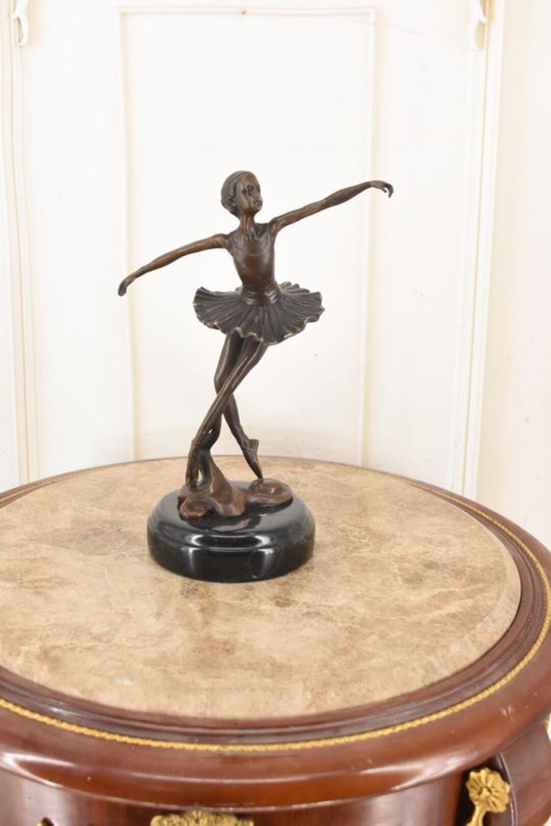 Bronze Ballerina Statue - Dancer Sculpture on Marble Base - Etsy