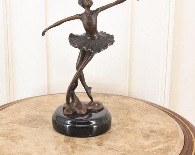 Bronze Ballerina Statue - Dancer Sculpture on Marble Base