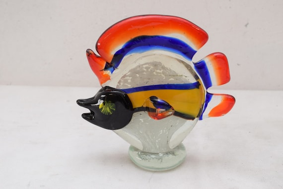 ヴィンテージガラス製魚の置物：カラフルなイタリアの芸術 - Etsy 日本