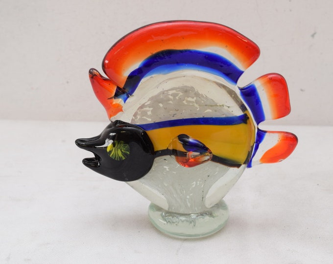 Colorful fish murano style - murano figurine - glass nice gift Italian Venetian glass statue - exclusive gift