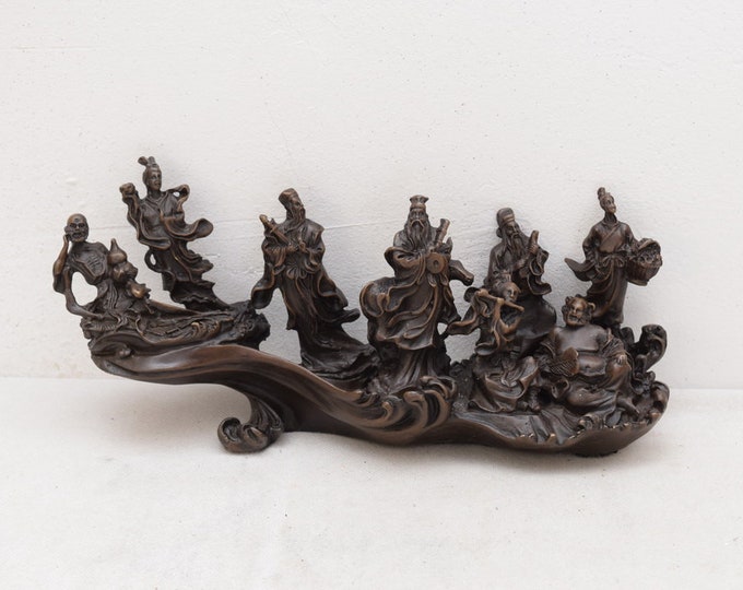 Realistic Japanese Team Samurai Warrior Bronze Warriors Sculpture Figure Sculpture Figurine  Gift Idea -