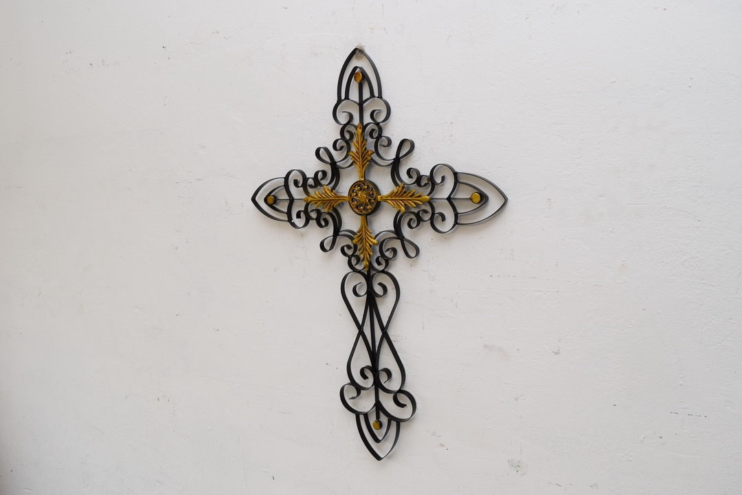 Wrought Iron Cross Wall Vintage Style Wall Decoration Wrought Iron Etsy