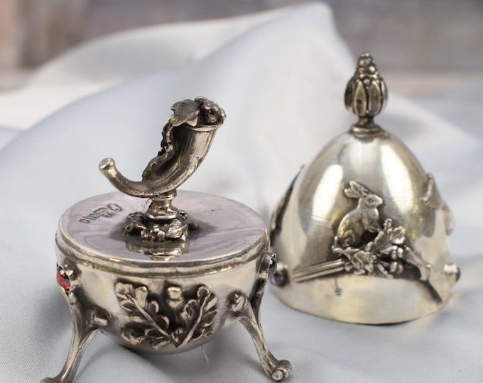 Tsar Silver Egg - Silver 84 Imperial Russia - Art Work Egg Old Silver Tsar Russia - Cornucopia Hunter Silver - Gift Idea - Hunting Silver
