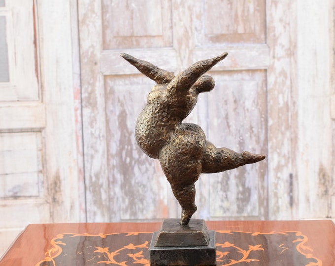 Abstract Bronze Dancer Statue - Fat Woman Bronze Figurine - Sculpture Dancer - Gift for Dancer - Home Decor -
