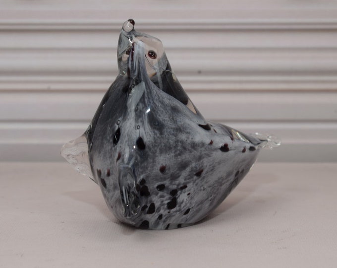 Grey Seal Murano Glass - Seal Figurine Murano Style - Heavy and Massive - Italian Luxury Glass - Gift for Wedding - Home Decor