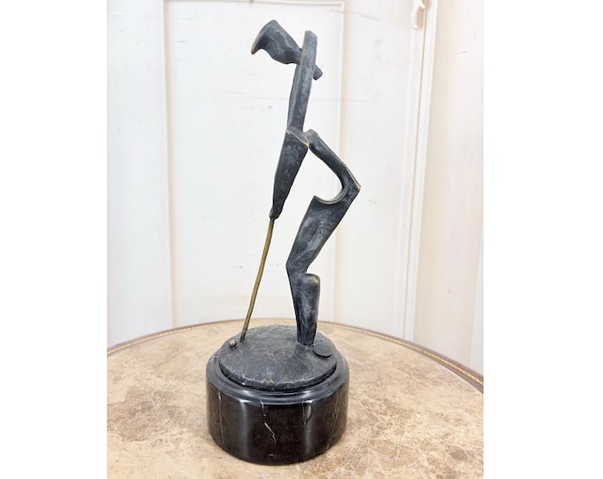 Modern Bronze Golfer Sculpture: Luxury Golf Trophy, Home Decor