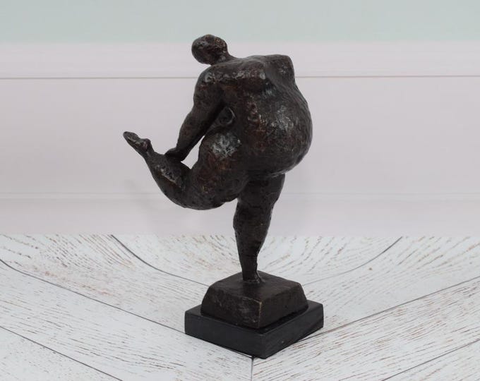 Modernist Bronze Dancer Statue - Fat Woman Bronze Figurine - Sculpture Dancer - Gift for Dancer - Home Decor - Timeless Art