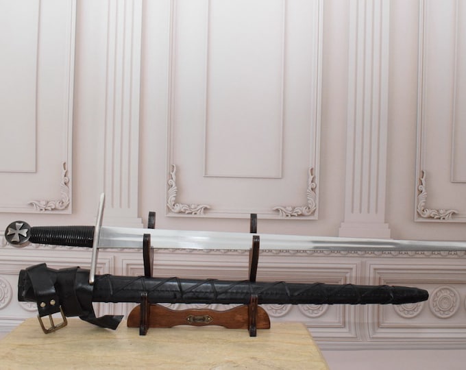 Sword Teutonic Saber with Scabbard - German Saber - Saber of the Teutonic Order - Collector Item - Military Gift - Home Decor - Wall Decor -