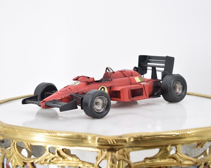 Vintage Metal Model Racer - Amazing Red Old Iconic Car - Metal Model Toy - Gift Idea Old School Car - Home Decor - Rally Car Formula