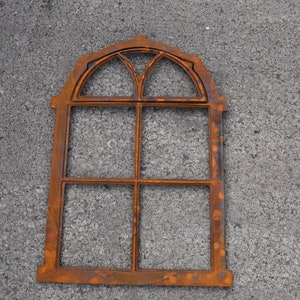 Cast Iron Frame Window and Shutter Window Crate Rustical Brown Gift Idea - Home Decor - Garden Decor