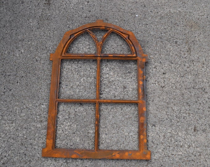 Cast Iron Frame Window and Shutter Window Crate Rustical Brown Gift Idea - Home Decor - Garden Decor