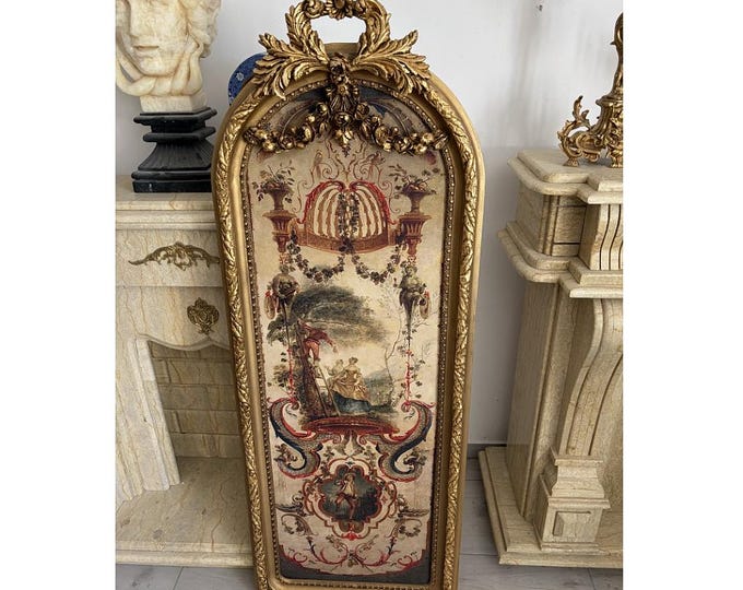 Large Baroque Rococo Garden Wall Art – Gilt Carved Wood Frame (152cm H)