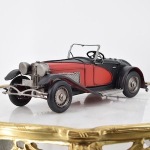 Vintage Metal Cabrio Car Model: Toy Collector Decor (4.72x11.42 inches)